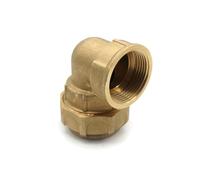 DOJA Barcelona | 2 Gomiti Femmina 90° Polietilene | Per Tubo Polietilene 20mm x 1/2" | Connettore in Ottone | Gomito Idraulico per Tubo a Compressione, Acqua Piovana, Elettrovalvola Irrigazione