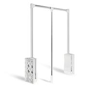 DOJA Barcelona | Appendiabiti Saliscendi 645-910mm | Bianco | Servetto Armadio | Attaccapanni Salvaspazio | Asta per Cappotti, Abiti, Cappelli