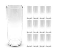 DOJA Barcelona | Bicchiere Tumbler Alto 30cl | Pack 12 | Plastica Rigida Trasparente | 154x63x2mm | Policarbonato | Plastica Dura Riutilizzabile | Bicchieri Lavabili