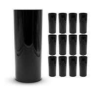 DOJA Barcelona | Bicchiere Tumbler Alto 30cl | Pack 12 | Tumbler Plastica Rigida Nero | 154x63x2mm | Bicchieri Policarbonato Tumbler | Plastica Dura Riutilizzabile | Bicchieri Lavabili