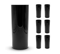 DOJA Barcelona | Bicchiere Tumbler Alto 30cl | Pack 6 | Tumbler Plastica Rigida Nero | 154x63x2mm | Bicchieri Policarbonato Tumbler | Plastica Dura Riutilizzabile | Bicchieri Lavabili