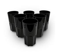 DOJA Barcelona | Bicchieri Plastica Dura | 50cl | 6 pz | Bicchiere Nero | 154x87x1,8mm | Bicchieri Rigidi Plastica Dura Policarbonato | Bicchieri di Plastica Dura Riutilizzabili | Acqua