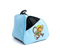 DOJA Barcelona Borsa per Pattini a Rotelle per Bambini - Blu con Stampa di una Scimmia - Regolabile e Imbottita, Borsa Pattini in Linea, Protezioni in Tessuto Robusto, Borsone Pattinaggio Artistico