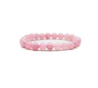 DOJA Barcelona | Bracciale in quarzo rosa | Confezione da 2 | sfere da 8 mm | Bracciali elastici in minerali naturali, pietre energetiche, cristalli curativi | Pietre curative uomo e donna, PACK 2
