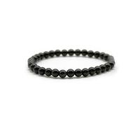 DOJA Barcelona | Bracciale Perle Ossidiana | Sfere 6mm | Bracciali con Ossidiana Nera | Pietre Dure Naturali, Pietre Energetiche, Cristalli Curativi | Pietre e Cristalli Chakra Uomo Donna