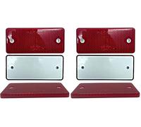 DOJA Barcelona | Catarifrangente Rettangolare Universale | 10 Pezzo Rosso | Catadiottro Rifrangente Rimorchio, Catarifrangente Moto, Catadiottro Bici, Auto, Trattore (Confezione da 2)