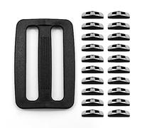 DOJA Barcelona | Fibbie Plastica | 20 Pezzi | Fibbia Doppia Barra | 25mm | Nero | Chiusura Fibbie per Borse