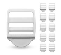 DOJA Barcelona | Fibbie Plastica Bianco | 10 Pezzi | Fibbia Doppia Barra | Dimensioni Interne 50mm | Plastica | Chiusura Fibbie per Borse | Ricambi Fibbie Plastica Fettuccia per Borse, Zaino...