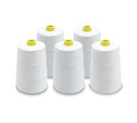 DOJA Barcelona | Filo per Cucire Sacchi | 5 Bobine Filo Cucito Poliestere | 12S/20S 4 Fili | 200g | 1020m | Colore Bianco | Filo per Macchina da Cucitrice Sacchi | Resistente per Macchina da Cucire