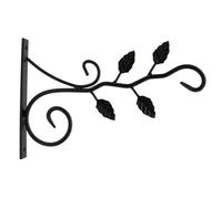 DOJA Barcelona | Ganci Vasi da Appendere con Foglie | 2 pezzi Ganci per Vasi da Parete | 310x210mm | Gancio Porta Vaso Sospeso per Piante Ferro Battuto | Gancio Portavaso da Balcone, Giardino