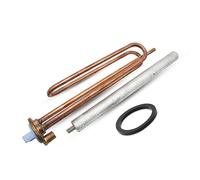 DOJA Barcelona | Kit di Resistenza al Riscaldamento dell'acqua da 2000 W | Pacchetto Resistenza Curva + Anodo di Magnesio + Guarnizione in Gomma + Vite di Fissaggio | Kit Resistenza Elettrica