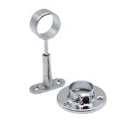 DOJA Barcelona | Kit Supporto per Asta Armadio Rotondo | Ø25mm | 4 + 4 | Supporto Centrale + Laterale | Ganci Appendiabiti Rotondi per Armadio, Barra Appendiabiti, Tenda Doccia, Bastone Tenda