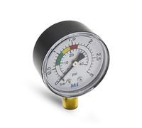 DOJA Barcelona | Manometro Pressione Acqua 1/4" | Ø50mm | Verticale 0+3BAR/PSI | Per Filtro Arena e Bomba Piscina