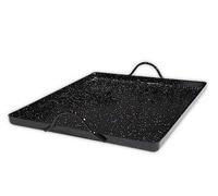 DOJA Barcelona | Piatto forno rettangolare | Piastra in ferro smaltato 42 x 32 cm | con manici | Piastra per pasticceria | leccafritta | Ideale per cottura di lumaca, carne o altre ricette