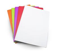 DOJA Barcelona | Quaderno Fogli Bianchi A4 con Graffette | 5 Pezzi | 48 Fogli Bianchi da 70g | Copertina Plastica | 210x297mm | Quaderno con Rilegatura a Punti Metallici | Colori Casuali...