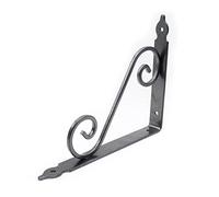 DOJA Barcelona | Reggimensola Ferro Battuto | 240x190 | 2pz | Supporto Argentato | Staffe per Mensole in Ferro Rinforzate per Scaffale e Mensola | Angolari per Mensole Pareti Attrezzate, Mobili