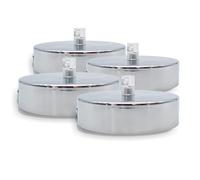 DOJA Barcelona | Rosone Lampadario Soffitto | Argentato | Confezione da 4 pezzi | Rosone per Lampadario da Soffitto 100x25mm | Rosone da soffitto | Metallo | Rosone Soffitto Moderno Rotondo