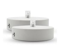 DOJA Barcelona | Rosone Lampadario Soffitto Bianco | Confezione da 2 Pezzi | 100x25mm | Metallo | Moderno Rotondo