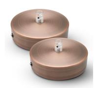 DOJA Barcelona | Rosone Lampadario Soffitto | Bronzo | Confezione da 2 pezzi | Rosone per Lampadario da Soffitto 100x25mm | Rosone da soffitto | Metallo | Rosone Soffitto Moderno Rotondo