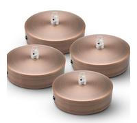 DOJA Barcelona | Rosone Lampadario Soffitto | Bronzo | Confezione da 4 pezzi | Rosone per Lampadario da Soffitto 100x25mm | Rosone da soffitto | Metallo | Rosone Soffitto Moderno Rotondo