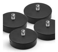 DOJA Barcelona | Rosone Lampadario Soffitto | Nero | Confezione da 4 pezzi | Rosone per Lampadario da Soffitto 100x25mm | Rosone da soffitto | Metallo | Rosone Soffitto Moderno Rotondo