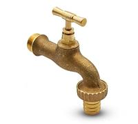 DOJA Barcelona | Rubinetto da giardino in ottone | con adattatore tubo esterno | 1/2"X3/4" | Strumenti per giardino verticale, tanica acqua, programmatore irrigazione automatica, filtro