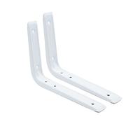 DOJA Barcelona | Staffa Angolare Bianca | 250 x 200 mm | 2 Pz | Staffe Angolari Metallo per Legno | Staffe a L | Reggimensola a L Parete per Fissaggio Mobili, Supporto Ripiano Armadio, Reggimensole