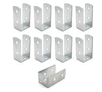 DOJA Barcelona | Supporto a U per Pali | 8 Pz | Supporto per Palo a U | 45x45x100mm | Spessore 2mm | Zinco Galvanizzato | Base di Supporto Palo U Legno | Ancoraggio di Supporto per Pali a U
