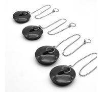 DOJA Barcelona | Tappo Lavandino con Catena | 270mm | 4 Pezzi | Tappo Lavello Cucina con Catena a Palline | Tappo Bidet con Catenella | Tappo Lavandino Universale | Tappo Scarico con Catena per Vasca