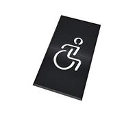DOJA Barcelona | Targhetta Bagno Nera | Disabili/Sedia a Rotelle | Colore: Nero | Diametro: 180x100mm | Design Moderno | Cartelli Adesivi per Porta WC | Uso: Ristoranti, Ufficio, Hotel