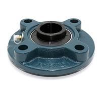 Doja Industrial - 2 cuscinetti a sfera con supporto UCFC 204 per asse da 20 mm, cuscinetti con supporti per: fresatrice, stampante 3D, bricolage.