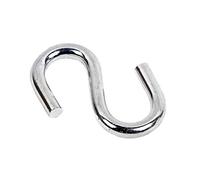 DOJA INDUSTRIAL | Gancio a S | M5 | 25 Pezzi | Acciaio Zincato | Gancio Porta Asciugamani, Ganci Appendi Utensili, Accessori, Appendiabiti Armadio, Ganci Tende Doccia