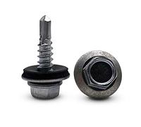 DOJA industrial | VITI AUTOFILETTANTI PER METALLO M4 | PACK 100 | 4,2 x 19 mm | Viti autoperforanti testa esagonale con rondella | Autofilettanti in acciaio per fissaggio carrozzeria Legno Lamiera