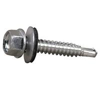 DOJA industrial | VITI AUTOFILETTANTI PER METALLO M6 | PACK 100 | 6,3 x 25 mm | Viti autoperforanti testa esagonale con rondella | Autofilettanti in acciaio per fissaggio carrozzeria Legno Lamiera