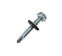 DOJA industrial | VITI AUTOFILETTANTI PER METALLO | PACK 200 | 6,3 x 25 mm | Viti autoperforanti testa esagonale con rondella | Autofilettanti in acciaio per fissaggio carrozzeria Legno Lamiera