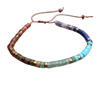 DOJAYA Braccialetto da meditazione bohémien con pietre dei 7 chakra, 2 x 4 mm, per yoga, equilibrio e potenza, calma, radicamento, forza, creatività, spirituale, regalo di compleanno, Medium, Pietra
