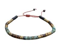 DOJAYA Braccialetto da uomo in stile africano turchese occhio di tigre, perline da 2 x 4 mm, stile tibetano minimalista, regolabile, per yoga, boho, regalo per lui, Medium, Pietra, Nessuna pietra