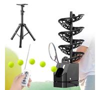 DOJBK Lanciatore Automatico da Tennis, Macchina Intelligente per Palline da Tennis con Servizio Casuale, Contiene Circa 33 Palline, Treppiede Regolabile da 60-105 Cm, per La Pratica E L'allenamento