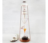 DOJBK Produttore di caffè Ghiacciato, Cold Brew Drip Tower, Grande Vaschetta di Vetro da 1200 Ml, con Valvola di Regolazione Tubolare Metallica, Produce 8-10 Tazze per Ufficio