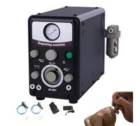 DOJOEUU Macchina pneumatica per Incisione di Gioielli, bulino a Doppia Testa da 400-8000 Giri/min con Filtro e Pedali, barometro da 0 a 60 psi, incisore Pneumatico per Metallo, plastica, Legno