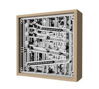 DOJOEUU Timer a sfera rotante, orologio da tavolo con 20 cuscinetti a sfera in acciaio, 4 binari di scorrimento, legno massello e acciaio inossidabile, orologio meccanico da 8 pollici