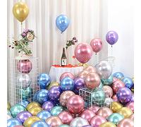 DOJoykey 20 palloncini metallici multicolori, palloncino in lattice multicolore da 12 pollici per decorazioni per feste di compleanno e matrimonio