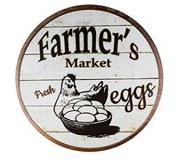 dojune-Decor Segni Indoor/Outdoor Farmers Market Eggs Commercio all'ingrosso Novità Metallo Segno Circolare