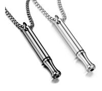 Dokduk 2 collane per alleviare l'ansia, collana in acciaio inox, per portare la calma per l'ansia, fischietto portatile in acciaio inossidabile, per meditazione, regalo per donne e uomini