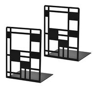 Dokeno 1 Paia / 2 Pezzi Fermalibri per Mensole, Fermalibri per Libri in Metallo, Supporto Invisibile per Libri, Reggilibri Metallo Antiscivolo, per Casa, Ufficio, Scuola, Biblioteca (Nero)