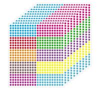 Dokeno 10 Fogli Bollini Adesivi Colorati 5500 Pezzi 6mm Etichette Autoadesive Colorate a Punti Etichette Adesive a Punto Rotondo per Calendari Scolastici Ufficio Artigianato, 10 Colori