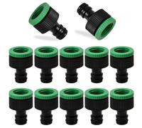 Dokeno 10 Pezzi Raccordi per Tubo da Giardino 1/2’’ e 3/4’’ Connettore per Rubinetto da Giardino Attacchi Rapidi Acqua in Plastica per Irrigazione e Giardino
