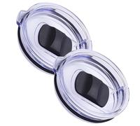 Dokeno 2 Pezzi Coperchi di Ricambio, Coppa Coperchi Riutilizzabili Coperchi, Plastica Coperchio Tazza Durevole, Coperchio Trasparente Resistente Agli Schizzi per Tazze, Viaggio(Nero)