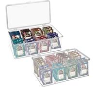 Dokeno 2 Pezzi Scatola da Tè Trasparente, Organizer per Bustine di Tè con Coperchio, Porta Tisane in Plastica, Contenitore per Bustine di Tè e Tisane, 8 Scomparti, 27,5 x 15,5 x 9,4 cm