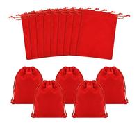 Dokeno 20 Pezzi Sacchetti per Gioielli, Borsa in velluto, Velluto Borse Coulisse, Sacchetti di Velluto mMorbidi per Gioielli, Sacchetti Regalo Banchetti per Matrimoni, Feste, Regalo 12x15CM (Rosso)